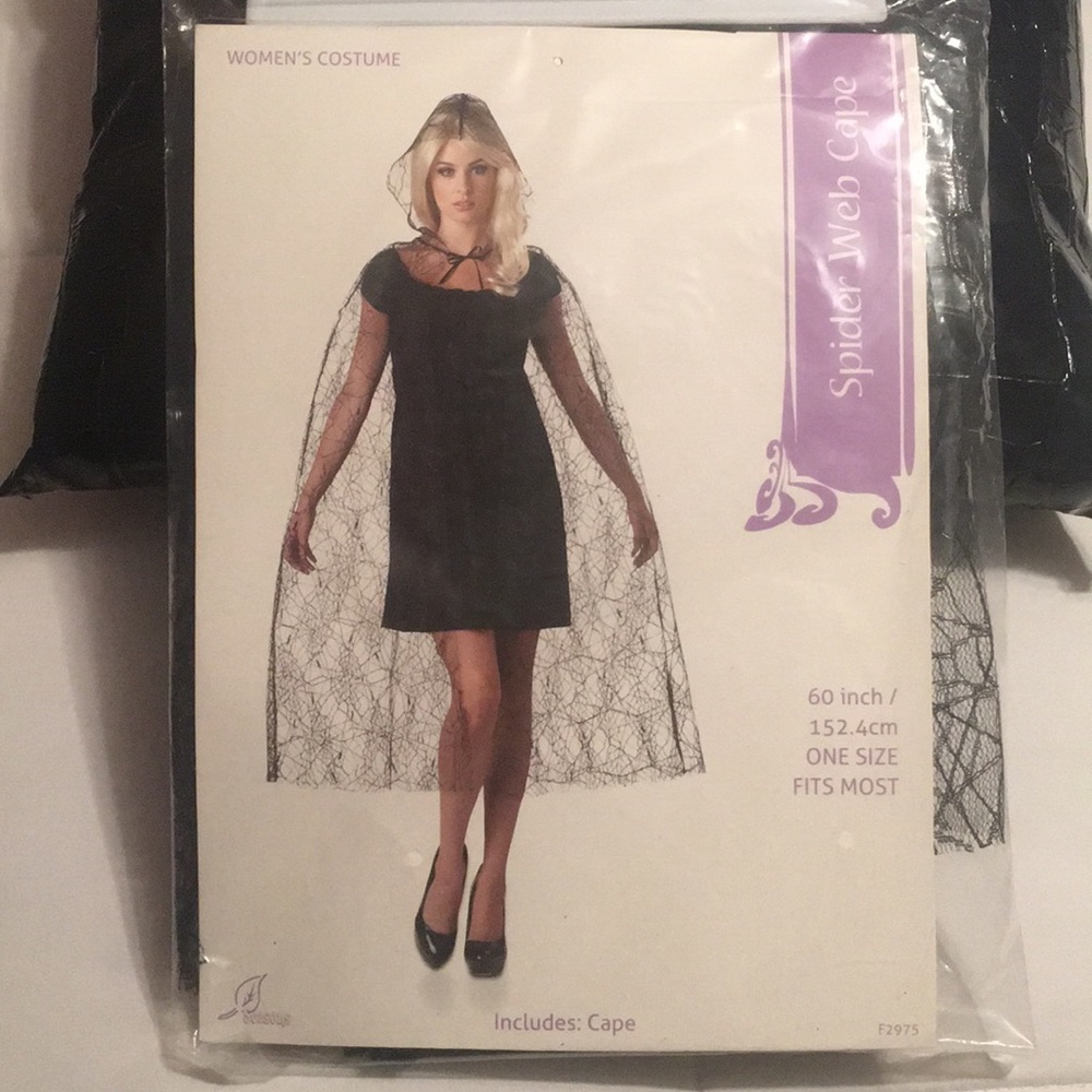 Black spider web cape
